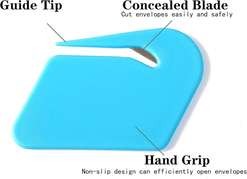 OZXTYO Magnetic Letter Openers Envelope,3 Pack,Envelope Opener Slitter,Mail Openers Blade with Magnet,Letter Opener for Women,Men,Office,Envelope Cutter (Black,White,Lake blue) - Image 4